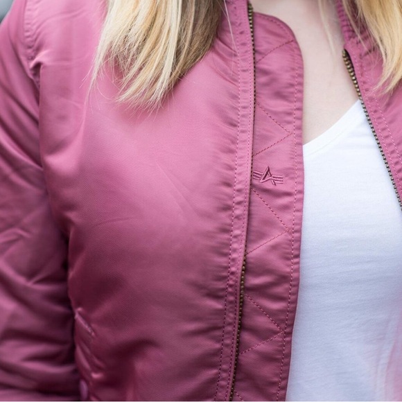 Alpha Industries MA1 59 Bomber Jacket in Dusty Pink - Picture 3 of 8